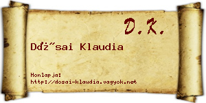 Dósai Klaudia névjegykártya
