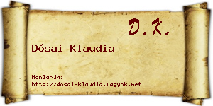 Dósai Klaudia névjegykártya