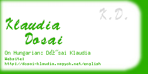 klaudia dosai business card